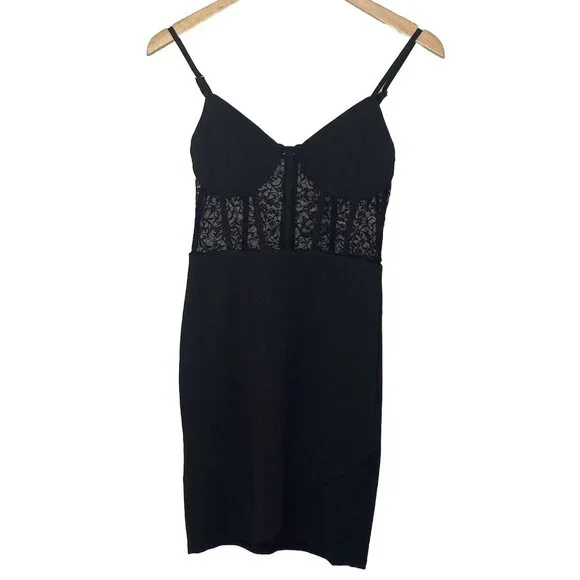 Forever 21 | Dresses | Nwt Forever 2 Womens Mini Cocktail Dress Sheer Belly  Black Sleeveless Sz Small | Poshmark